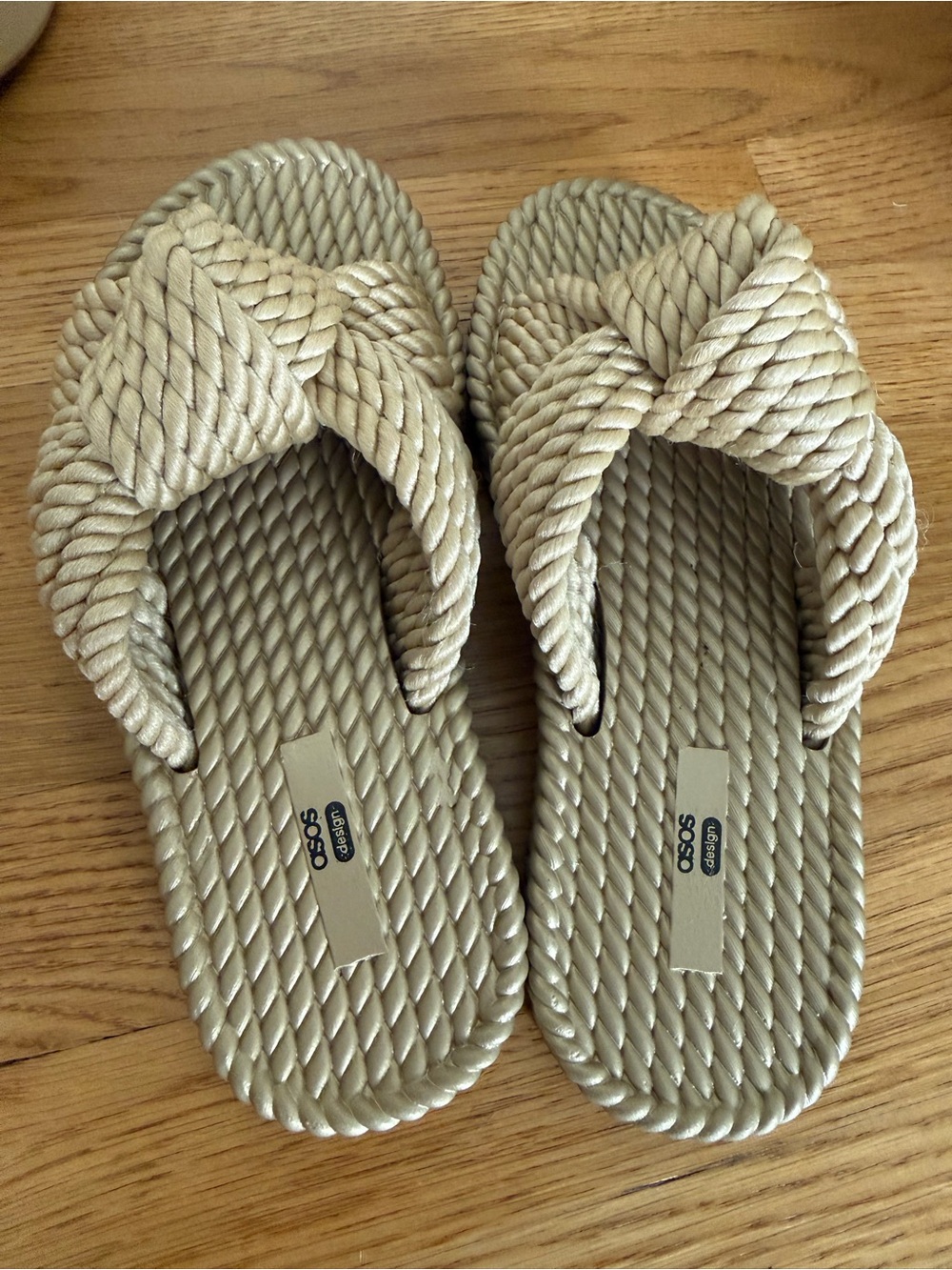 ASOS Beige Twisted Rope Slide Sandals - Picture 3 of 5